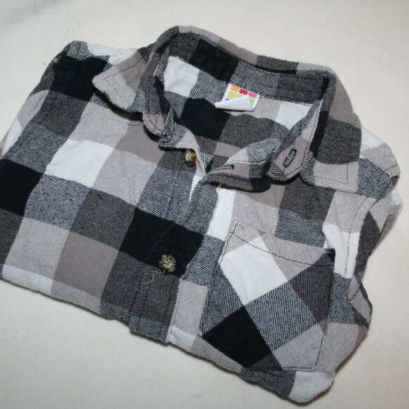 🍁BOYS 5T FLANNEL SHIRT LONG SLEEVE CHECKERED BUTTON-DOWN TOP LAYER WARM PLAID - Picture 11 of 11